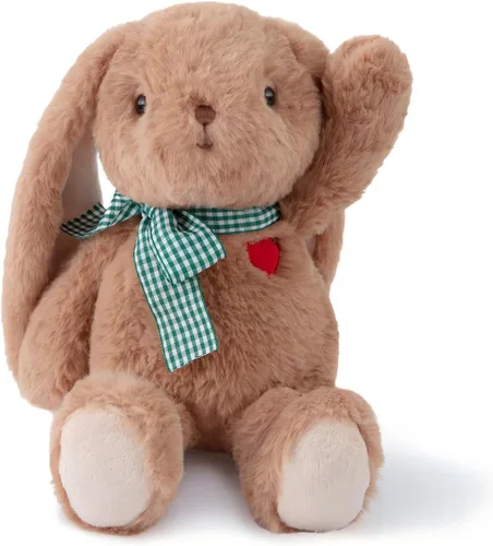 Miniatura 2 de Conejito pequeño de peluche con corazón, lindo conejo marrón, animales de peluche suaves, oso de peluche, juguetes de peluche, regalos para novia
