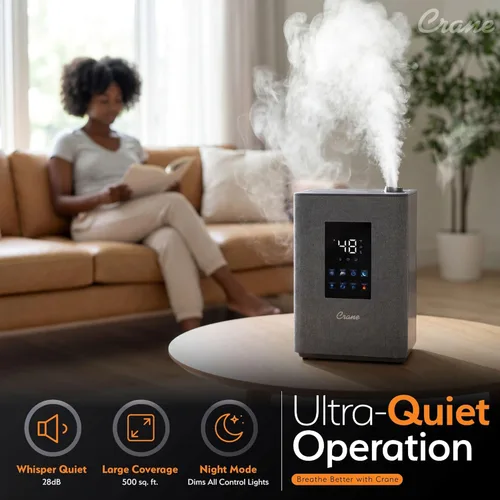 Miniatura 4 de Crane Humidificador de niebla cálida y fría de 4.5L, humidificador ultrasónico de llenado superior para habitación grande, dormitorio, guardería