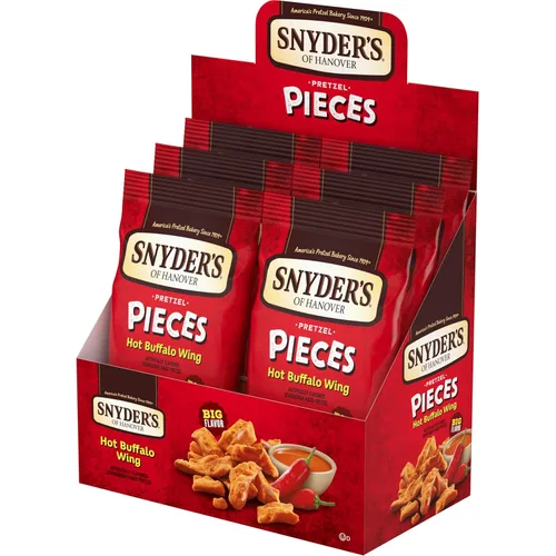 Miniatura 8 de Snyder's of Hanover Piezas de pretzel, ala de búfalo caliente, 3.25 onzas, 6