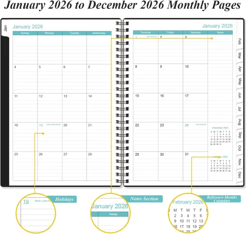 Miniatura 4 de Agenda y agenda de citas 2026 – Agenda diaria por hora 2026 de enero de 2026 a diciembre de 2026, libro de citas semanal con intervalo de 30 negro-D