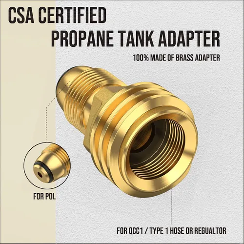 Miniatura 2 de 1 adaptador de tanque de propano POL a QCC1, adaptador de propano antiguo a nuevo, adaptador de tanque de propano de 5 a 100 libras que convierte