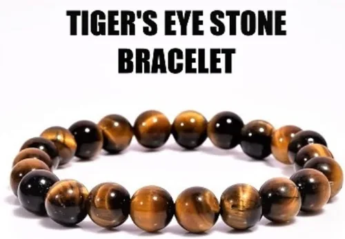 Miniatura 4 de USA Deals - Pulsera elástica 365 con ojo de tigre natural, piedras preciosas para yoga, energía curativa para hombres y mujeres, tamaño libre, Gema
