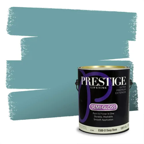 Miniatura 417 de Pintura Exterior + imprimación PRESTIGE, todo-en-uno, 1 galón, acabado mate, color comparable al Valspar* Royal Gray* VS151-Gris real