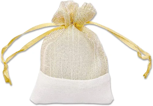 Miniatura 13 de TheDisplayGuys For Your Modern Living Paquete de 24 bolsas de regalo de lino y organza negra con cordones (XS 3 x 4), recuerdos de fiesta, muestras