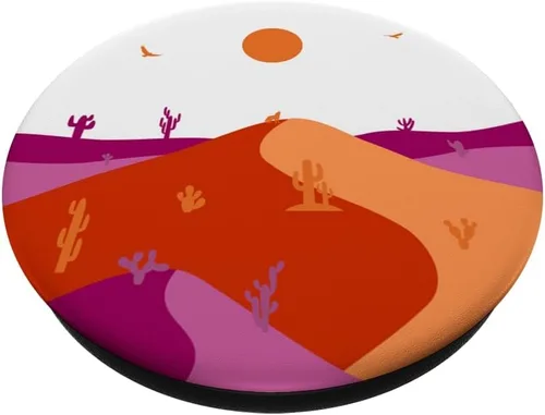 Miniatura 2 de Sutil bandera del orgullo lesbiano del desierto, paisaje lesbiano, orgullo PopSockets intercambiables PopGrip