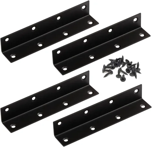Miniatura 12 de Soportes en L, 4 unidades de soporte de esquina con ángulo, acero inoxidable superior, 4" x 1" M, 2 mm de espesor, para estante de madera, mueble