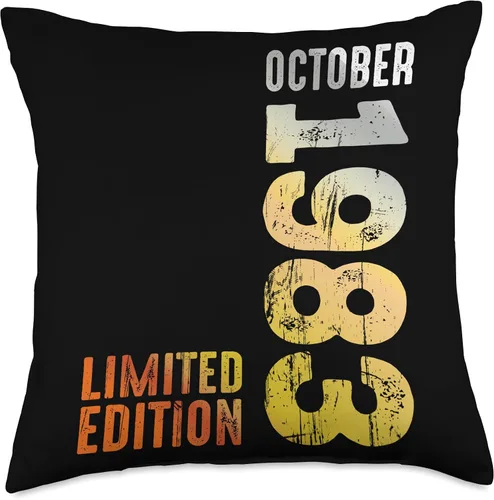 Miniatura 4 de Since October 1983 Retro 1983 Vintage 1983 October Throw Pillow