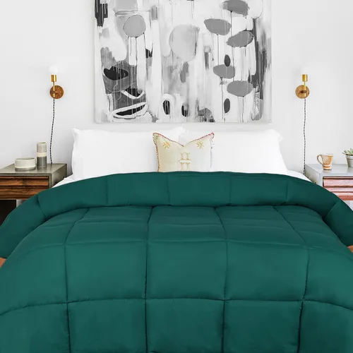 Miniatura 9 de Superior Edredón sólido de microfibra cepillada, ropa de cama alternativa de plumón, reversible, peso medio, esponjoso, decorativo, inserto