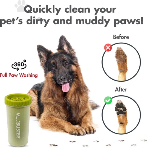 Miniatura 4 de Dexas MudBuster - Limpiador portátil para patas de perro, solución de limpieza grande verde para suministros premium para mascotas