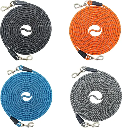Miniatura 5 de 15FT 20FT 30FT 50FT Long Dog Tether, Reflective Tie Out Rope Dog Lead for Yard, Obedience Recall Training Outdoor Camping, Playing, Backyard Runner