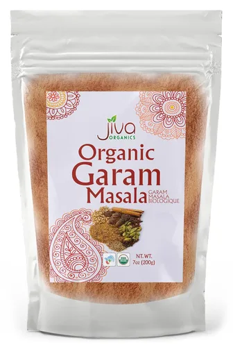 Jiva Organics Garam Masala en polvo orgánico de 7 onzas, sin OMG, sin sal, mezcla de especias indias prémium