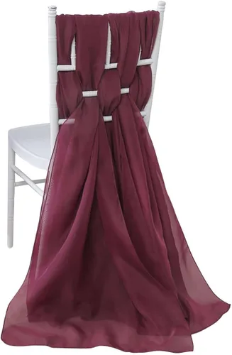 Miniatura 20 de Efavormart - Paquete de 5 bandas de gasa de alta calidad para silla, 22 x 78 pulgadas, amatista violeta, lazos para silla de diseño transparente