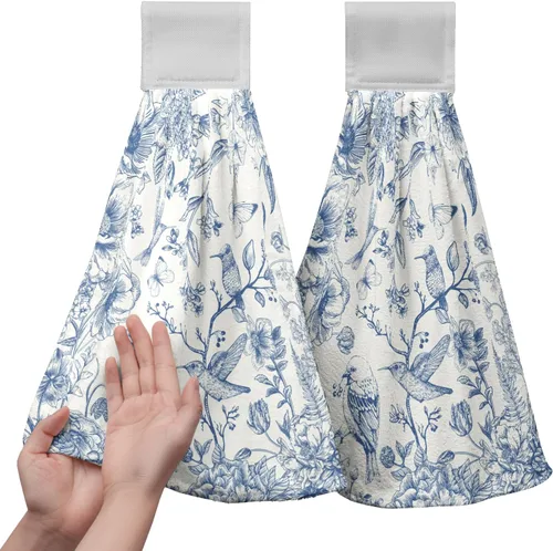 Miniatura 66 de America Stars - Juego de 2 toallas de cocina azules con lazo para colgar, patrióticas para colgar el 4 de julio, juego de 2 toallas de mano
