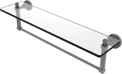 Miniatura 27 de Allied Brass DT-1TB/16-PB Estante de vidrio con toallero, 16 pulgadas x 5 pulgadas Latón pulido