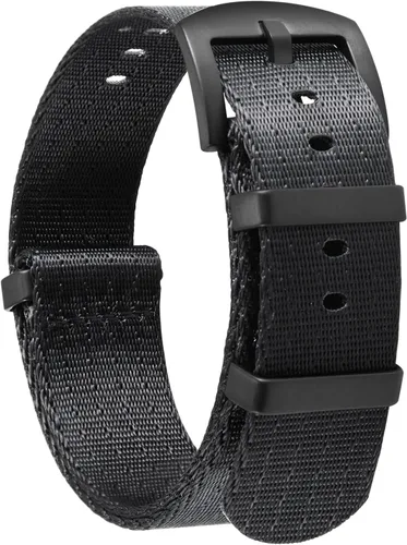 BINLUN Correa de reloj de nailon gruesa G10, de nailon balístico multicolor prémium, con hebilla de acero inoxidable plateada/negra, para hombres y