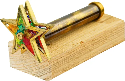 Miniatura 12 de Caleidoscopio de latón hecho a mano, diseño antiguo vintage, lente de espejo 3D, para niños y adultos, patrones fascinantes, infinitas ocasiones