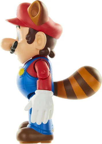 Miniatura 5 de Nintendo Super Mario Raccoon Mario Figura articulada de 4 pulgadas con accesorio de hojas