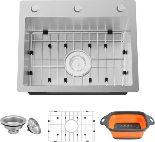 Miniatura 9 de Fregadero de cocina negro, fregadero de barra de acero inoxidable de 15 x 17 pulgadas, fregadero de cocina pequeño, elección ideal para espacios