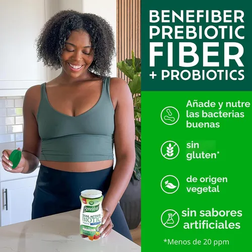 Miniatura 7 de Benefiber - Gomitas de fibra con surtido de frutas para una sana digestión. Suplemento prebiótico y probiótico con sabores naturales de frutas, 50