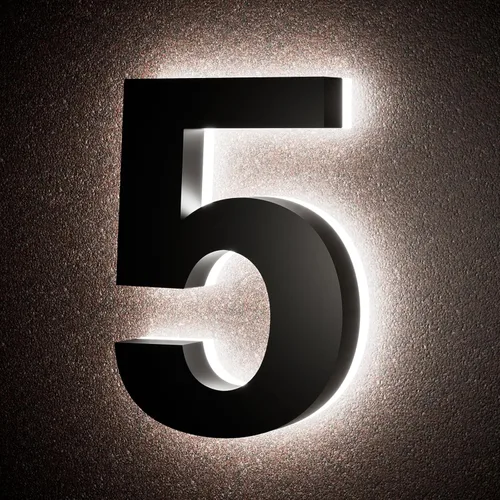 Miniatura 37 de Números de casa retroiluminados de 5 pulgadas para exteriores, acero inoxidable, número de dirección de casa iluminado con LED, letreros