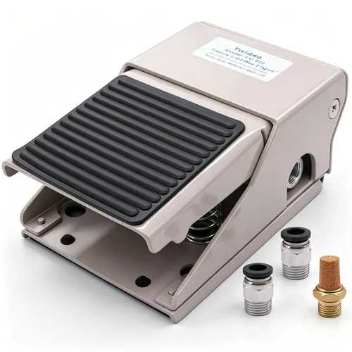 Miniatura 6 de Twidec /10A 250VAC momentáneo antideslizante plástico pedal interruptor SPDT NO NC manos libres negro interruptor de pie para CNC industrial con 3.3