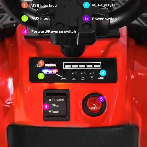 Miniatura 3 de GLACER Cuatrimoto para niños, auto cuádruple de 4 ruedas para niños, vehículo eléctrico alimentado por batería de 6 V con suspensión de resorte