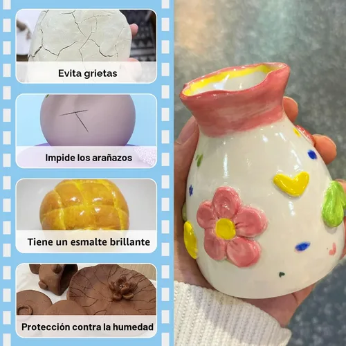Miniatura 5 de Esmalte de arcilla seca al aire de 3.4 fl oz, el barniz de arcilla seca al aire no solo se puede utilizar para evitar grietas de arcilla, arañazos