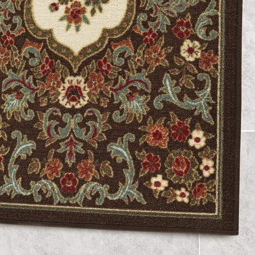 Miniatura 4 de Antep Rugs - Alfombras antideslizantes (no se desliza) 2 x 4 con respaldo de goma con diseño floral moderno de bajo perfil para cocina
