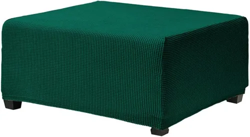 Miniatura 10 de Fundas otomanas elásticas de jacquard suave, fundas otomanas rectangulares de almacenamiento para reposapiés, protector de muebles de sala de estar