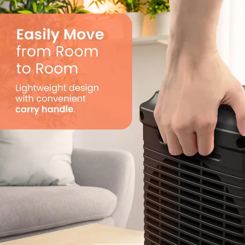Miniatura 8 de Pro Breeze Calentador de espacio: calentador eléctrico portátil de 1500 W para uso en interiores, calentador de cerámica con termostato ajustable