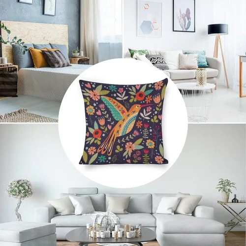 Miniatura 4 de Funda de almohada de lino con diseño de faisán dorado de 18 x 18 pulgadas, funda de cojín decorativa de doble cara para sofá, cama, silla y automóvil