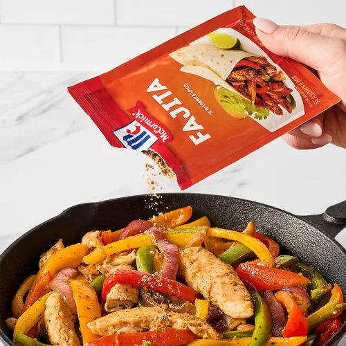 Miniatura 8 de McCormick Mezcla de condimentos, para fajitas estilo restaurante en casa. Se puede utilizar con: pollo, filete, camarones, verduras, 1.12 oz