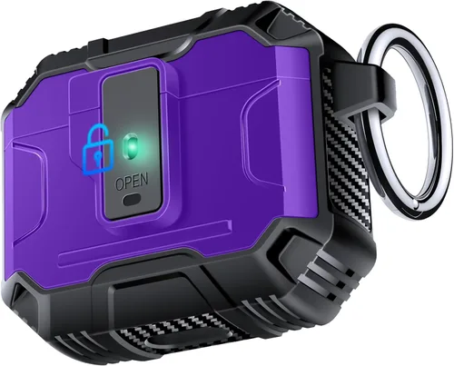 Miniatura 10 de Amoured AutoPOP - Funda para AirPods Pro de 1ª generación con cerradura y llavero, protección resistente de 360° y mecanismo de apertura de 1 clic