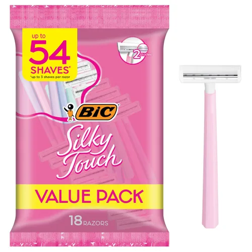 Miniatura 11 de BIC Silky Touch - Maquinillas de afeitar desechables para mujer, con 2 cuchillas, mangos de rastrillo en colores pastel, paquete de 10