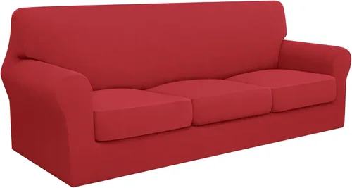 Miniatura 28 de Easy-Going Funda de sofá 100% impermeable doble de 3 piezas, elástica, suave, para perros, para sofá de 2 cojines separados, protector de muebles a