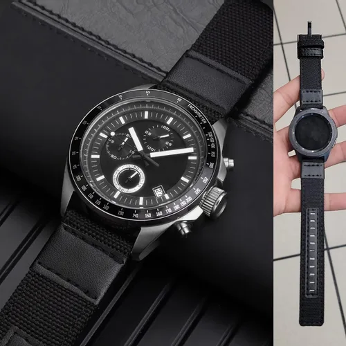 Miniatura 5 de Correa compatible con Samsung Galaxy Watch 3 de 1.772 in/Galaxy Watch 1.811 in/Gear S3 Frontier, correa de repuesto deportiva de nailon de 0.866