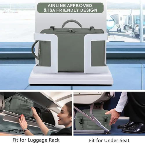 Miniatura 5 de Mochila de viaje de mano aprobada por aerolíneas Beraliy para hombres y mujeres, Verde oliva-Verde, Grande, Mochilas de viaje