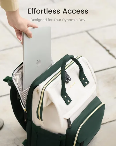 Miniatura 3 de LOVEVOOK - Mochila para computadora portátil de 15.6 pulgadas para mujeres, mochila de gran capacidad para trabajo y negocios, bolsa impermeable