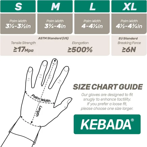 Miniatura 6 de Kebada Guantes de nitrilo desechables D1, guantes desechables de nitrilo para limpieza, preparación de alimentos, grado industrial, no estériles