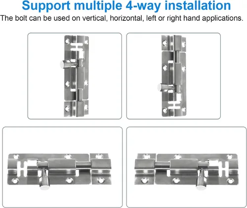 Miniatura 4 de 6 cerraduras de seguridad para puerta, 3 pulgadas/2.953 in, acero grueso sólido resistente, perno de barril de puerta, cerradura de puerta, más