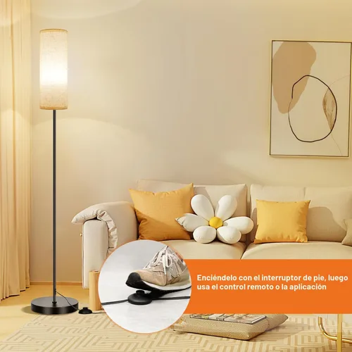 Miniatura 7 de FRIDEKO HOME Paquete de 2 lámparas de pie para sala de estar, colores regulables, temperatura y brillo, lámpara de pie moderna con control remoto
