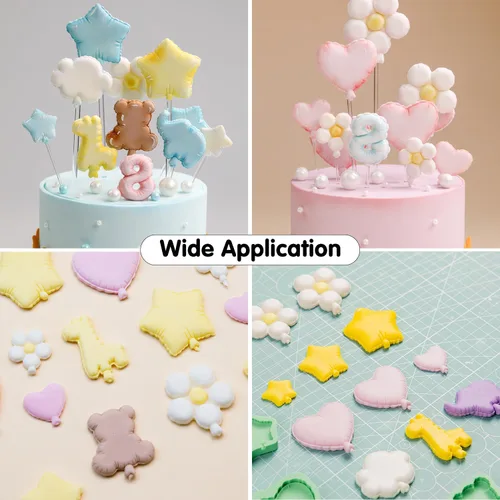 Miniatura 8 de KALAIEN Moldes de silicona para chocolate con estrella, forma de corazón y gomitas, moldes de fondant de flores para moldes de velas, bandeja de 4