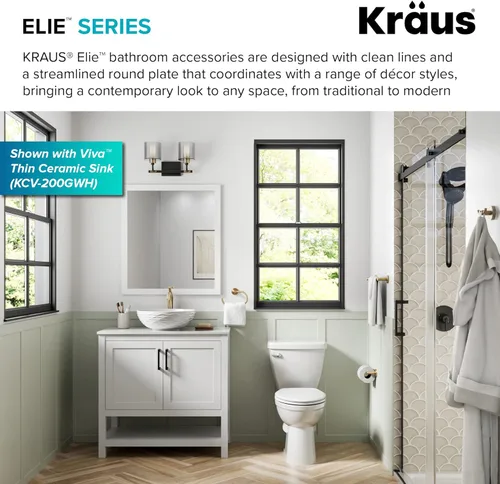 Miniatura 5 de KRAUS Elie KEA-18801BG - Gancho para bata de baño y toalla, color dorado cepillado