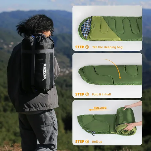 Miniatura 4 de Saco de dormir de campamento, sacos de dormir de 32 ℉ para adultos, niños, adolescentes, clima frío, cálido saco de dormir de invierno para 3-4