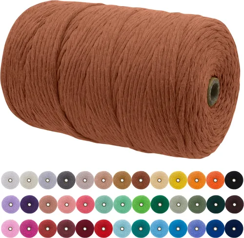 Miniatura 18 de JeogYong Cordón de macramé de un solo hilo 2mm x 164 yardas (492 pies) Cuerda de algodón suave, hilo de macramé 2 mm, suministros de macramé