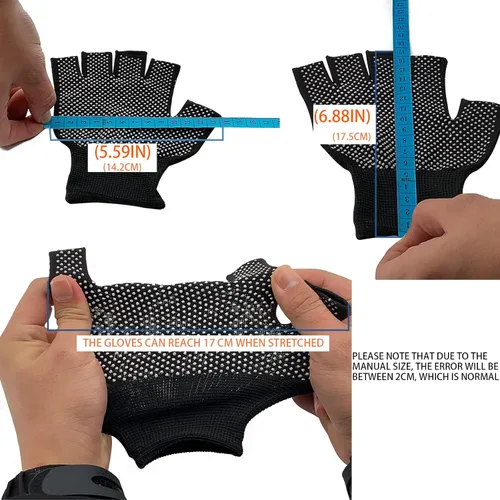 Miniatura 7 de Guantes de trabajo ligeros para hombres y mujeres con medio dedo, transpirables, sin dedos, para construcción, nailon, fitness, ciclismo, motocicleta