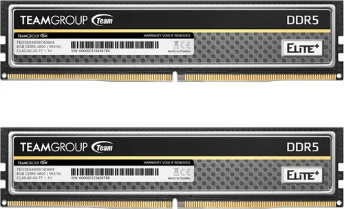 Miniatura 10 de TEAMGROUP Elite Plus DDR5 32 GB (2 x 16 GB) 6400 MHz PC5-51200 CL52 sin búfer sin ECC 1.1V UDIMM 288 pines Módulo de memoria de escritorio Ram Canal
