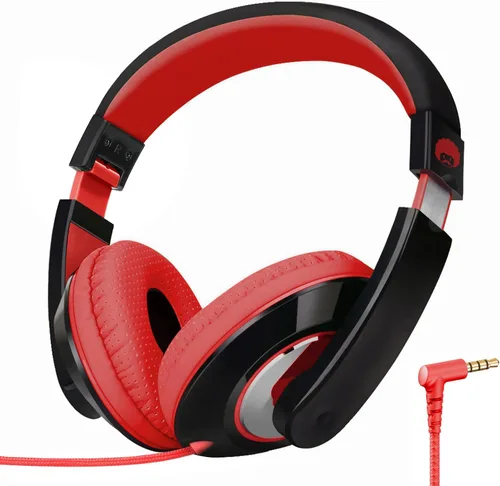 Miniatura 11 de RockPapa Comfort Audífonos para la escuela, ligeros, para niños, niñas, adolescentes, con cable de 3.5 mm para reproductor de CD y DVD, tablet, Negro