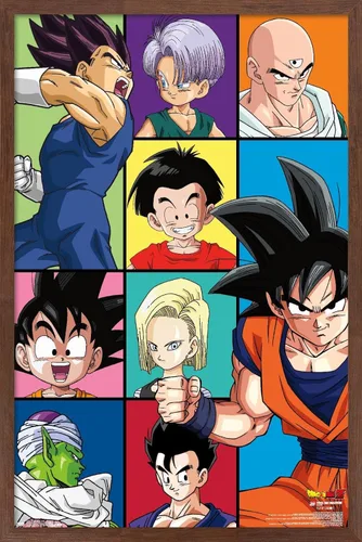 Miniatura 10 de Trends International Dragon Ball Z - Póster de pared con cuadrícula, 22.375 x 34 pulgadas, versión enmarcada de madera de granero