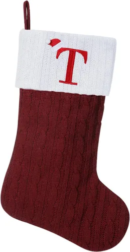 Miniatura 56 de Medias de Navidad personalizadas de 19 pulgadas con iniciales bordadas, medias de Navidad de punto negro para decoraciones de vacaciones familiares